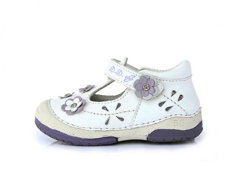 D.D.step biele dievčenské topánky so suchým zipsom 19-24
